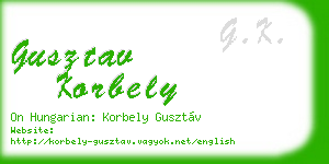 gusztav korbely business card